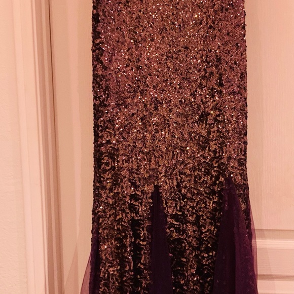 Purple sequin long evening gown - Picture 2 of 11
